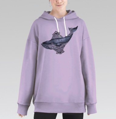 Не просто кит, Hoodie Long Oversize Fiolet