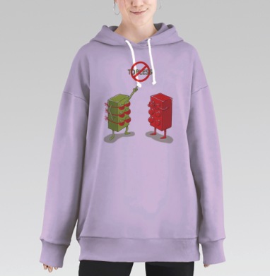 НО ТОПЛЕСС, Hoodie Long Oversize Fiolet