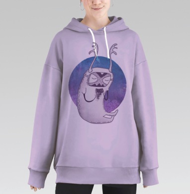 Сказочное существо в объятиях спокойствия, Hoodie Long Oversize Fiolet