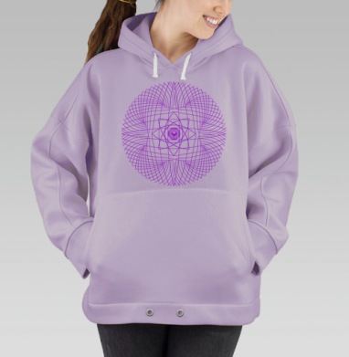 Генеративная мандала в стиле сакральной геометрии, Hoodie Oversize Fiolet