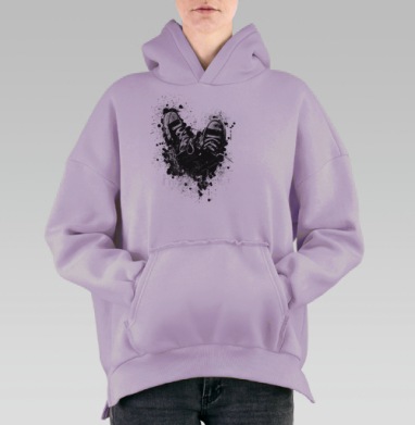 Энергия Уставших Кед: Надпись i need to rest, Hoodie Oversize Fiolet, утепленная