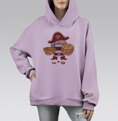 Nutcracker, Hoodie Mono Fiolet, оверсайз, утепленная