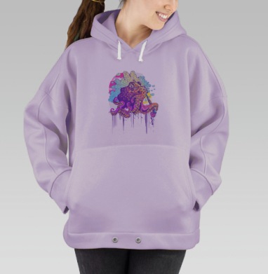 Крутой осьминог в солнечных очках с вейпом, Hoodie Oversize Fiolet