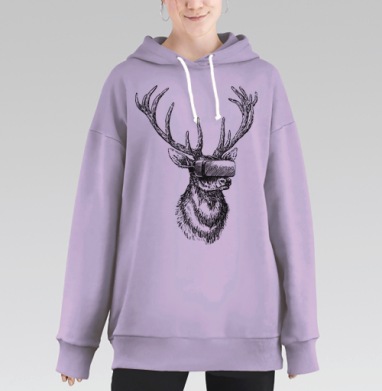 Олень в виртуале, Hoodie Long Oversize Fiolet