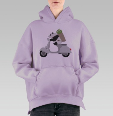 ПАНДА НА ВЕСПЕ, Hoodie Oversize Fiolet, утепленная