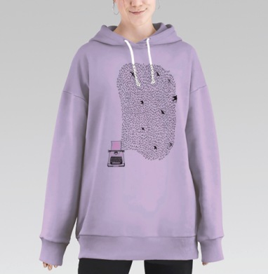 Печатная машинка, Hoodie Long Oversize Fiolet