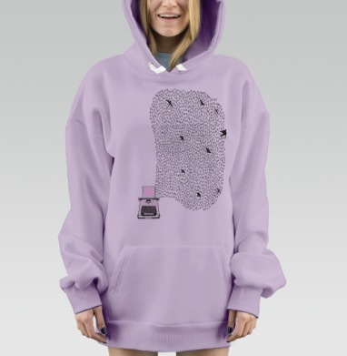 Печатная машинка, Hoodie Mjhigh Dig Mel, Fiolet, утепленная
