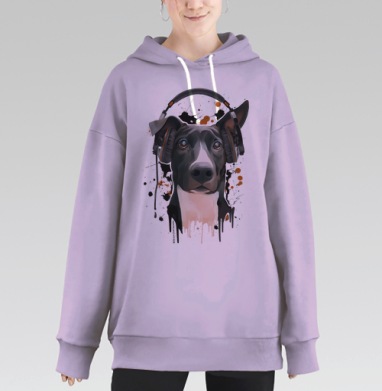 Пёс меломан, Hoodie Long Oversize Fiolet