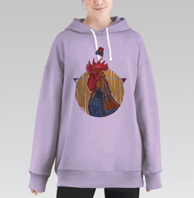 Петух в петушке, Hoodie Long Oversize Fiolet