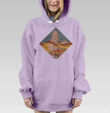 Романтическая прогулка у Пизанской башни, Hoodie Mjhigh Dig Mel, Fiolet, утепленная