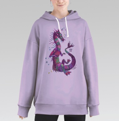 ПОКЕМОН, Hoodie Long Oversize Fiolet