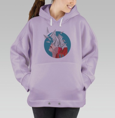 Иллюстрация «Ментальный шторм» – эмоциональный арт, Hoodie Oversize Fiolet