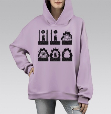 Про Медведя, Hoodie Mono Fiolet, оверсайз, утепленная