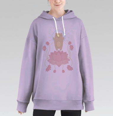 Просветление котика, Hoodie Long Oversize Fiolet