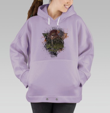 Человек с птичьей головой и корнями глаз, Hoodie Oversize Fiolet