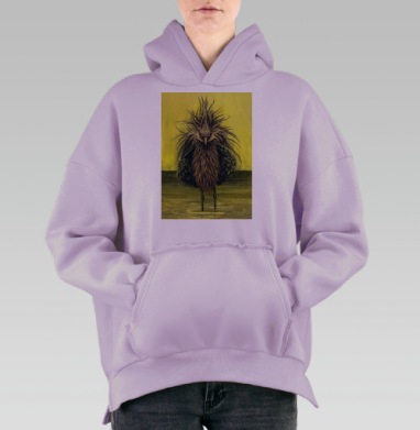 Экспрессивное Дерзкое Существо - Художественная Картина, Hoodie Oversize Fiolet, утепленная
