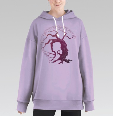 Punk Tree, Hoodie Long Oversize Fiolet