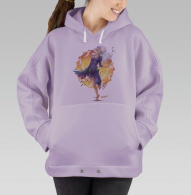 Легкость танца: фея с пурпурным сиянием, Hoodie Oversize Fiolet