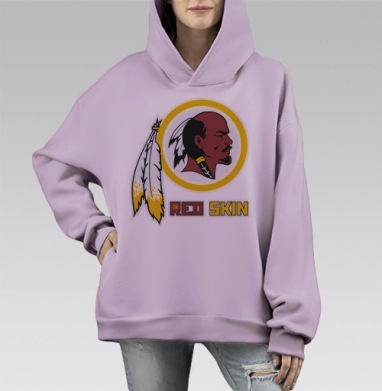 RED SKIN, Hoodie Mono Fiolet, оверсайз, утепленная