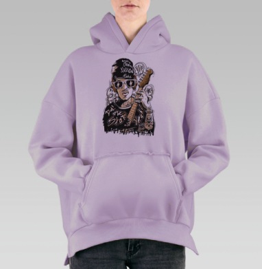 Rock Man, Hoodie Oversize Fiolet, утепленная
