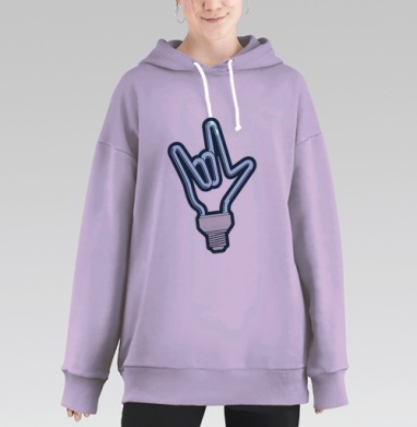Рок-лампочка, Hoodie Long Oversize Fiolet