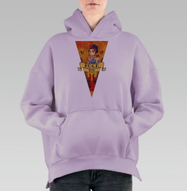 Рок принцесса, Hoodie Oversize Fiolet, утепленная