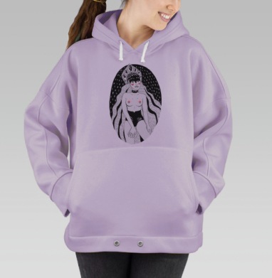 Авангардный арт-принт Женская свобода, Hoodie Oversize Fiolet