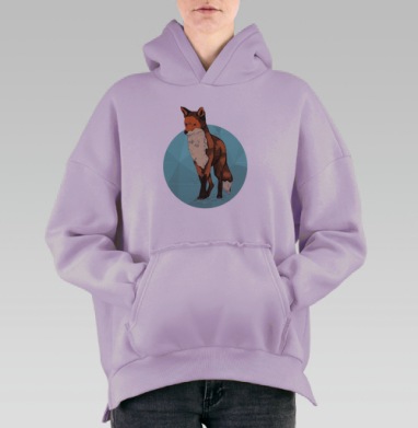 Самая Обычная Лиса, Hoodie Oversize Fiolet, утепленная