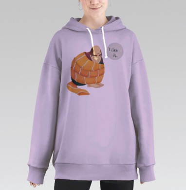 Суши-комфорт: сюрреалистичная поза эмбриона, Hoodie Long Oversize Fiolet