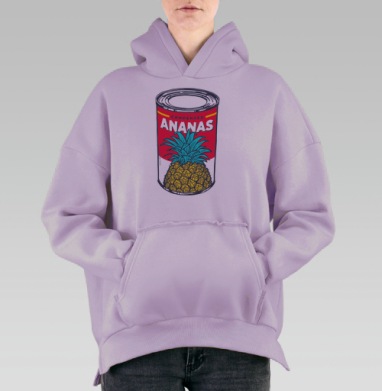 Сгущённый ананас, Hoodie Oversize Fiolet, утепленная