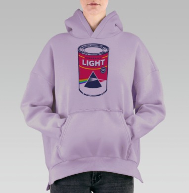 Ироничная банка «Сгущенный свет» с дизайном Pink Floyd, Hoodie Oversize Fiolet, утепленная