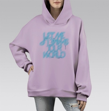 SHAKE UP, Hoodie Mono Fiolet, оверсайз, утепленная