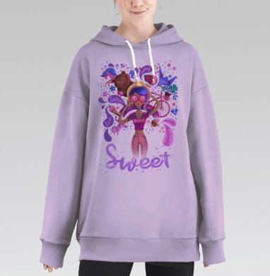 Сладкий, Hoodie Long Oversize Fiolet