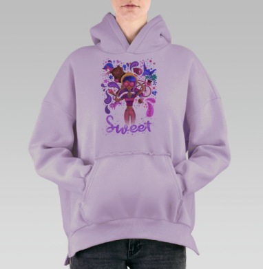 Сладкий, Hoodie Oversize Fiolet, утепленная