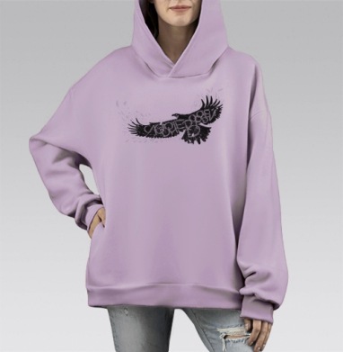 Слово не воробей, Hoodie Mono Fiolet, оверсайз, утепленная