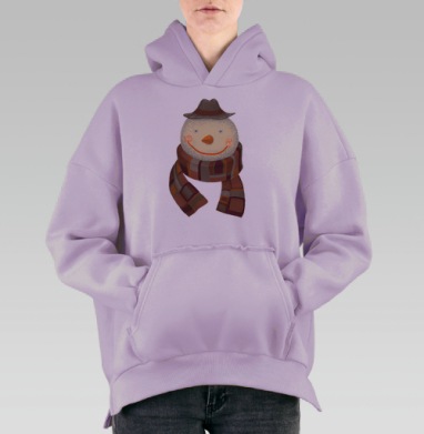 Снеговик, Hoodie Oversize Fiolet, утепленная