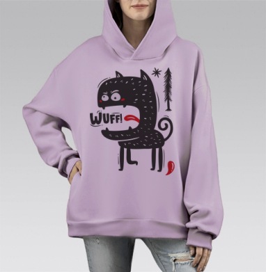 Собакен, Hoodie Mono Fiolet, оверсайз, утепленная