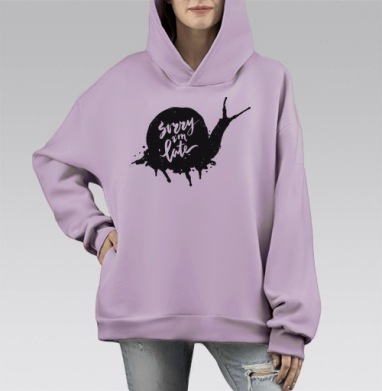 Сорри, Hoodie Mono Fiolet, оверсайз, утепленная