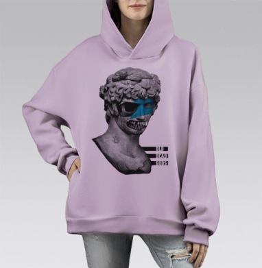 Старые мертвые боги, Hoodie Mono Fiolet, оверсайз, утепленная