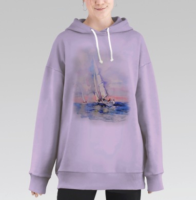 Свежий ветер, Hoodie Long Oversize Fiolet