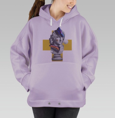 Античный бюст в цифровом потоке современности, Hoodie Oversize Fiolet