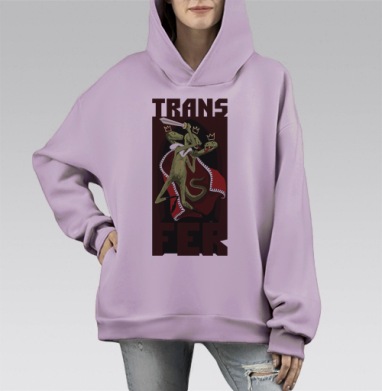 Трансфер, Hoodie Mono Fiolet, оверсайз, утепленная