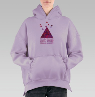 Треугольные треугольнички, Hoodie Oversize Fiolet, утепленная