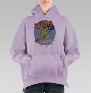 Ufo, Hoodie Oversize Fiolet, утепленная