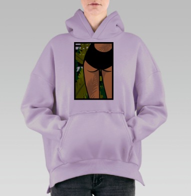 Женский черный купальник для отдыха и природы, Hoodie Oversize Fiolet, утепленная