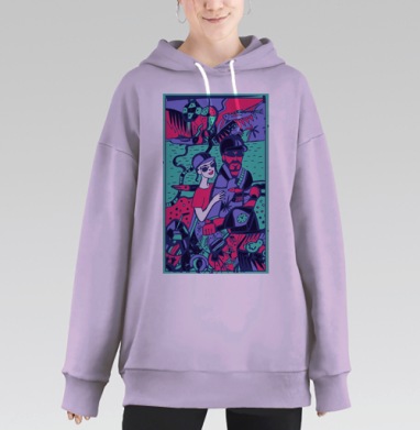 В приключение, Hoodie Long Oversize Fiolet