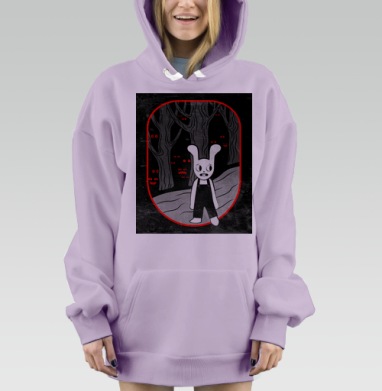 Зловещий кролик в мрачном лесу, Hoodie Mjhigh Dig Mel, Fiolet, утепленная