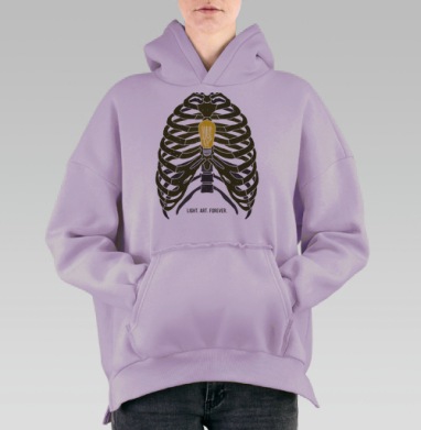 ВЕЧНЫЙ СВЕТ, Hoodie Oversize Fiolet, утепленная
