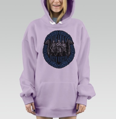 Викинги Северный Воин — героическая эмблема клана, Hoodie Mjhigh Dig Mel, Fiolet, утепленная