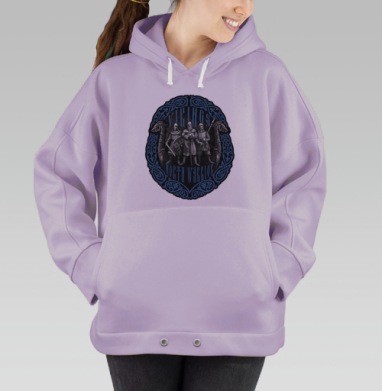 Викинги Северный Воин — героическая эмблема клана, Hoodie Oversize Fiolet
